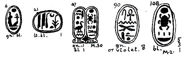 Castoni con cartigli reali da el-Amarna